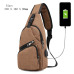 Male Leisure Sling Chest Pack Crossbody Bags for Men Messenger Canvas USB Charging Leather Men's Bags Handbag Shoulder Bags 2019