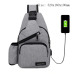 Male Leisure Sling Chest Pack Crossbody Bags for Men Messenger Canvas USB Charging Leather Men's Bags Handbag Shoulder Bags 2019