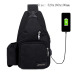 Male Leisure Sling Chest Pack Crossbody Bags for Men Messenger Canvas USB Charging Leather Men's Bags Handbag Shoulder Bags 2019