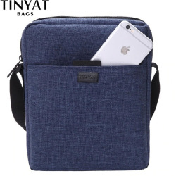 TINYAT Light Canvas Men's Shoulder Bag For 7.9' Ipad Casual Crossbody Bag Waterproof Messenger Bag Pack sling bag for men 0.13kg