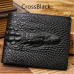 2018 Crocodile skin wallet men genuine leather small zipper short men wallets credit card holders coin pocket purse alligator