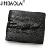 2018 Crocodile skin wallet men genuine leather small zipper short men wallets credit card holders coin pocket purse alligator