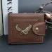2018 Vintage Metal Eagle Men Wallets Clutch Small Wallet Men PU Leather Brand Wallet Male Short Hasp Coin Purse Wholesale