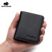 BISON DENIM Black Purse For Men Genuine Leather Men's Wallets Thin Male Wallet Card Holder Cowskin Soft Mini Purses N4429