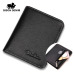 BISON DENIM Men Wallets Black Genuine Leather Purse For Men Business Card Holder Men's Wallet Mini N4429