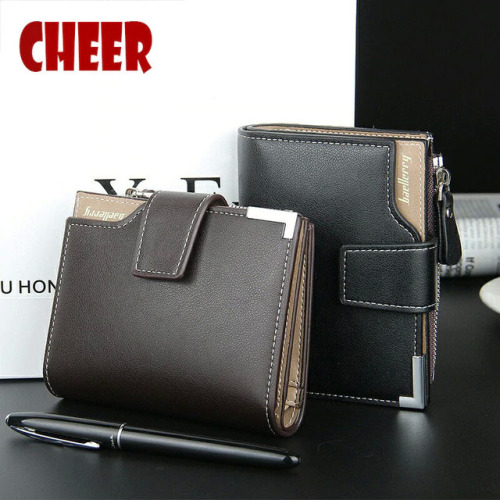 Baellerry Brand wallet leather Men Wallet coin pocket zipper portfolio Handy luxury Short purse 3 Fold Male Purses Cards wallets