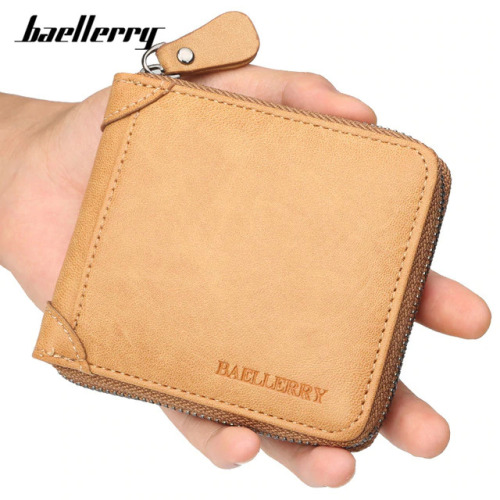 Baellerry Casual Style Zipper Men Wallets Card Holder Small Wallet Male Synthetic Leather Man Purse Coin Purse Men's Carteira