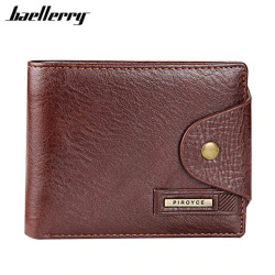 Baellerry Genuine Leather Brand Men Wallets Design Short Small Wallets Male Mens Purses Card Holder Carteras with Photo Holders