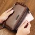 Brand Long Wallet Men Double Zipper Coin Pocket Purse Men Wallets Casual Business Card Holder Vintage Large Wallet Male Clutch