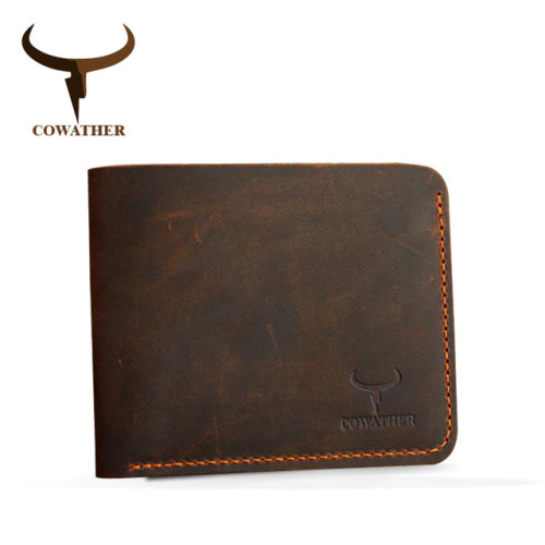 COWATHER Crazy horse leather men wallets Vintage genuine leather wallet for men cowboy top leather thin to put free shipping