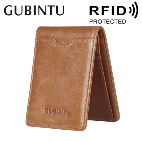 Gubintu Wallets Rfid Blocking Mini Men Wallets Male Casual Genuine Leather Vintage Business Card Holder Wallets