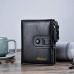 JINBAOLA Men Wallet Brand Wallet Double Zipper&Hasp Design Small Wallet  Male High Quality Short Card Holder Coin Purse Carteira