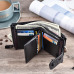 JINBAOLA Men Wallet Brand Wallet Double Zipper&Hasp Design Small Wallet  Male High Quality Short Card Holder Coin Purse Carteira