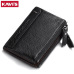 KAVIS 100% Genuine Leather Men Wallet Small Zipper Men Walet Portomonee Male Short Coin Purse Brand Perse Carteira For Rfid