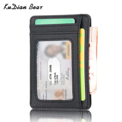 KUDIAN BEAR Rfid Vintage Men Wallet Credit Card Holder Business Brand Male Mini Wallets Purse billetera hombre BID251 PM49