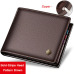 LAORENTOU Wallet Men 100% Genuine Leather Short Wallet Vintage Cow Leather Casual Man Wallets Purse Standard Card Holders