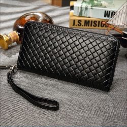 Men Wallets With Coin Pocket Long Zipper Purse Casual Male Clutch Wallet men Lozenge Veins Business Card Holder Vintage Wallet