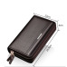 Men wallets with coin pocket long zipper coin purse for men clutch business Male Wallet Double zipper Vintage Large Wallet Purse