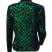 Sexy Mandarin Collar Sequins Decoration Green Polyester Blazer Sexy Mandarin Collar Sequins Decoration Green Polyester Blazer