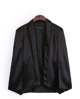 Fashion Asymmetrical Black Polyester Blazer