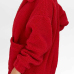  Casual Turndown Collar Long Sleeves Red Polyester Coat