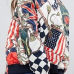  England Mandarin Collar Coloured Flags Printed Cotton Zipped Jacket(Non Positioning Printing)