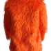  Euramerican Round Neck Long Sleeves Orange Faux Fur Coat