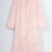 Fashionable V Neck Long Sleeves Pink Faux Fur Long Coat Fashionable V Neck Long Sleeves Pink Faux Fur Long Coat