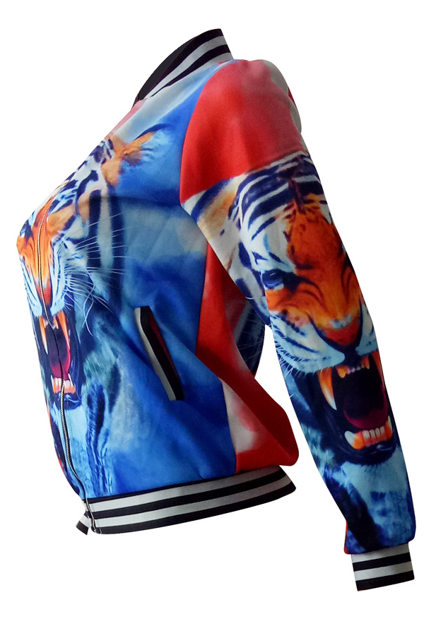  Polyester Mandarin Collar Long Sleeve zipper Regular Coat&Jacket