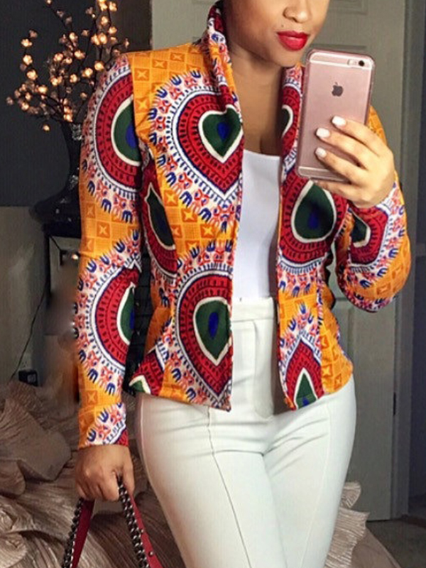 Euramerican Turndown Collar Long Sleeves Non Positioning Printing Coat