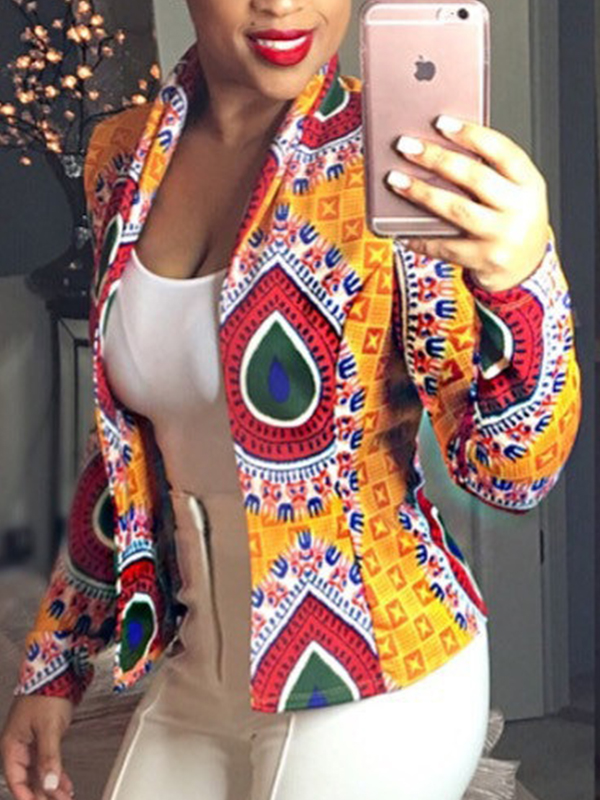 Euramerican Turndown Collar Long Sleeves Non Positioning Printing Coat