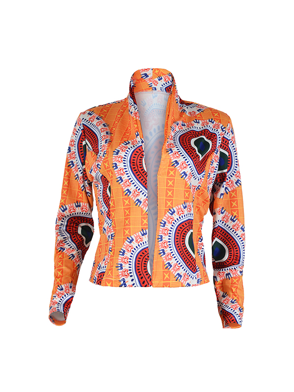 Euramerican Turndown Collar Long Sleeves Non Positioning Printing Coat