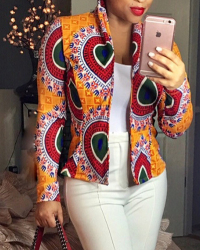 Euramerican Turndown Collar Long Sleeves Non Positioning Printing Coat