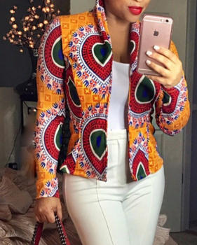 Euramerican Turndown Collar Long Sleeves Non Positioning Printing Coat