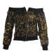 Sexy Bateau Neck Sequins Decoration Gold Polyester Short Coat Sexy Bateau Neck Sequins Decoration Gold Polyester Short Coat