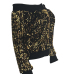 Sexy Bateau Neck Sequins Decoration Gold Polyester Short Coat Sexy Bateau Neck Sequins Decoration Gold Polyester Short Coat
