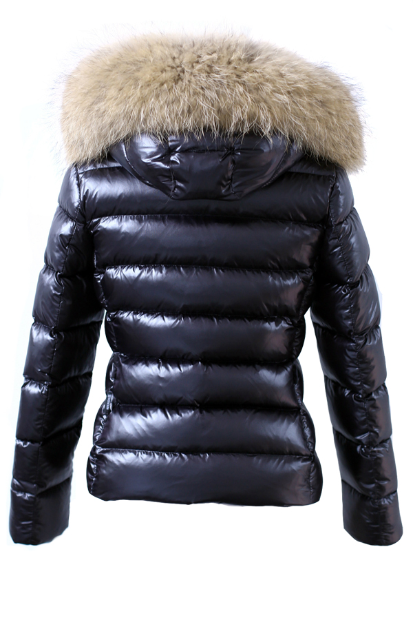  Stylish Hooded Collar Fur Design Black Cotton Parkas