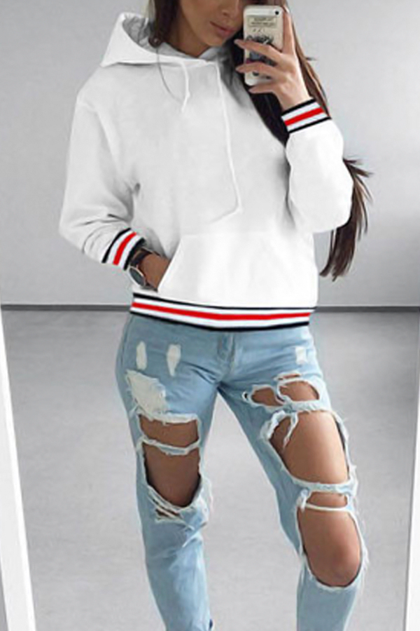  Cotton Long Sleeve Regular Pullovers Sweats&Hoodies