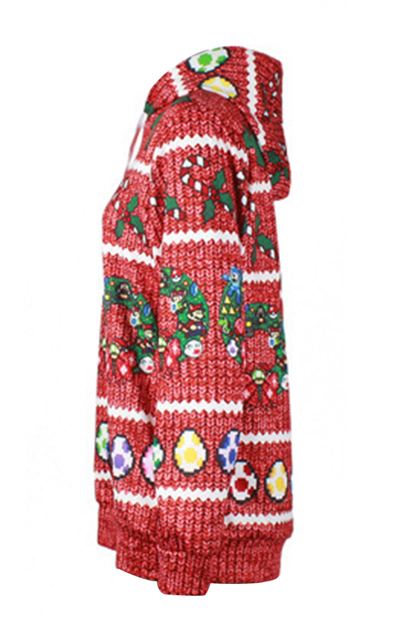  Euramerican Hooded Collar Christmas Printed Polyester Hoodies