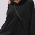 Fashionable Hooded Collar Hollow-out Black Cotton Hoodies Fashionable Hooded Collar Hollow-out Black Cotton Hoodies