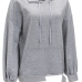 Fashionable Hooded Collar Hollow-out Grey Cotton Hoodies Fashionable Hooded Collar Hollow-out Grey Cotton Hoodies