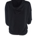 Leisure Long Sleeves Hollow-out Black Polyester Hoodies Leisure Long Sleeves Hollow-out Black Polyester Hoodies