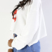 Leisure Long Sleeves Printed White Cotton Pullovers Leisure Long Sleeves Printed White Cotton Pullovers