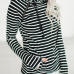 Leisure Long Sleeves Striped Black Polyester Pullovers Leisure Long Sleeves Striped Black Polyester Pullovers