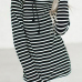 Leisure Long Sleeves Striped Black Polyester Pullovers Leisure Long Sleeves Striped Black Polyester Pullovers