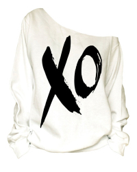 Sexy Dew Shoulder Printed White Polyester Hoodies Sexy Dew Shoulder Printed White Polyester Hoodies