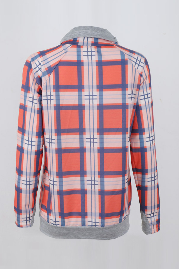  Stylish Printed Grid Cotton Blends Hoodies