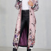Euramerican Round Neck Printed Pink Polyester Trench Coats Euramerican Round Neck Printed Pink Polyester Trench Coats