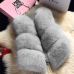 Euramerican V Neck Fur Design Grey Waistcoats Euramerican V Neck Fur Design Grey Waistcoats