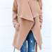  Trendy Turndown Collar Lace-up Light Tan Wool Coat